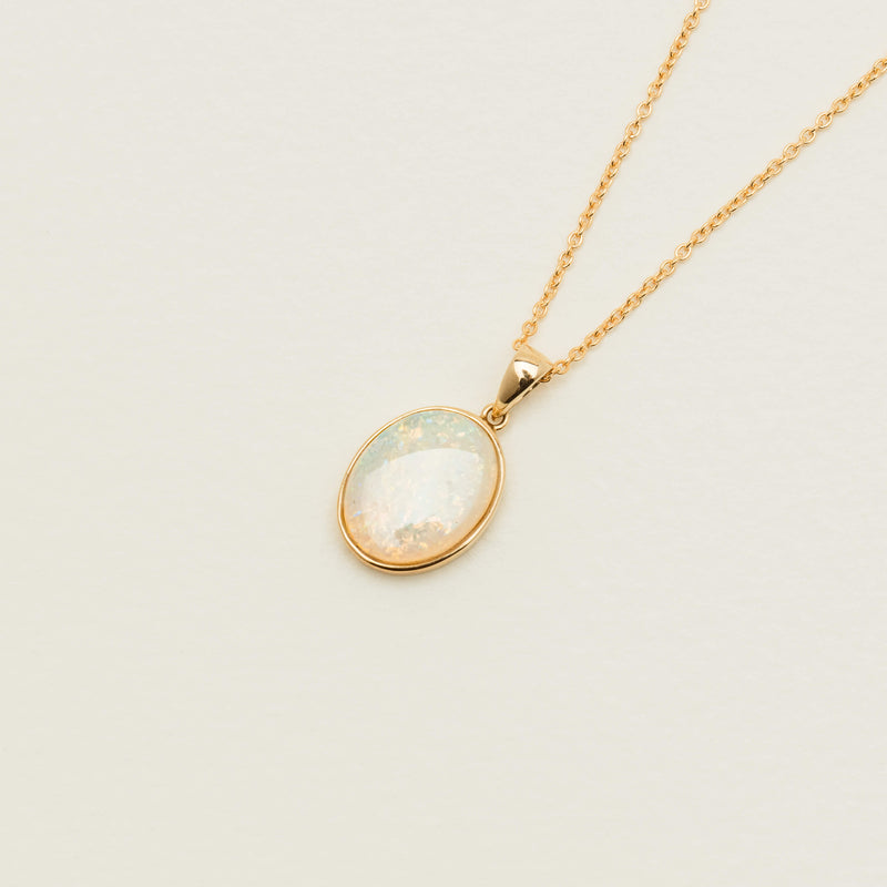14ct Yellow Gold 1.88ct Opal Cabochon Pendant