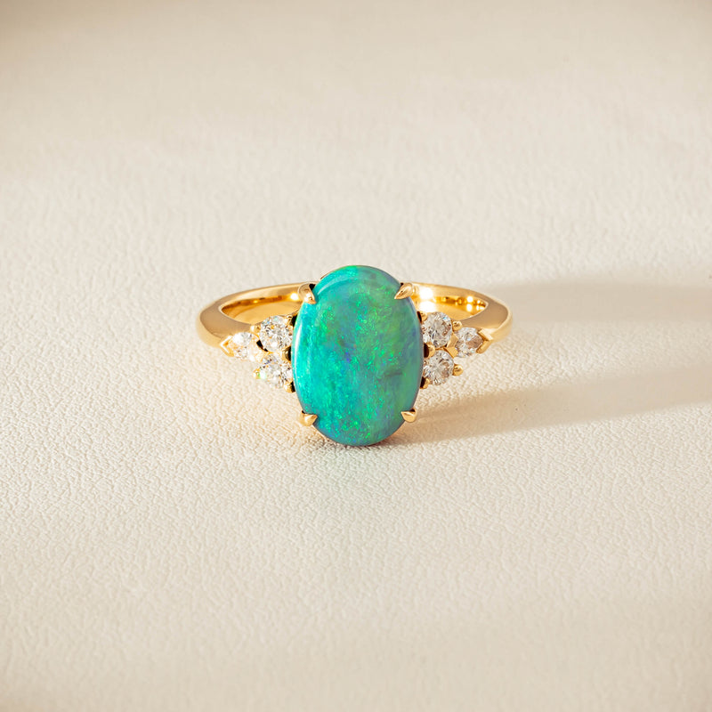 18ct Yellow Gold 2.30ct Opal & Diamond Oriana Ring