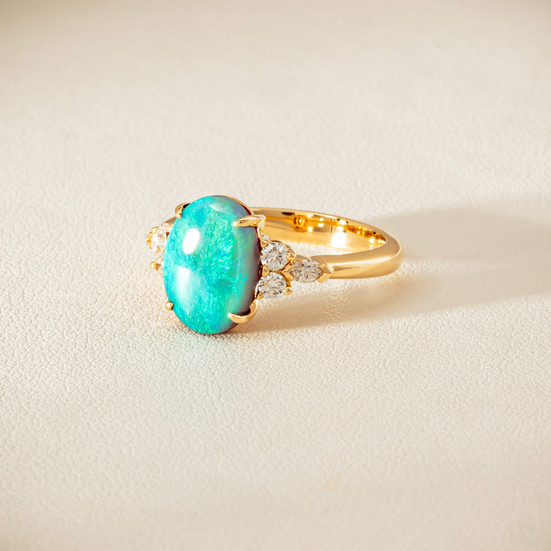 18ct Yellow Gold 2.30ct Opal & Diamond Oriana Ring