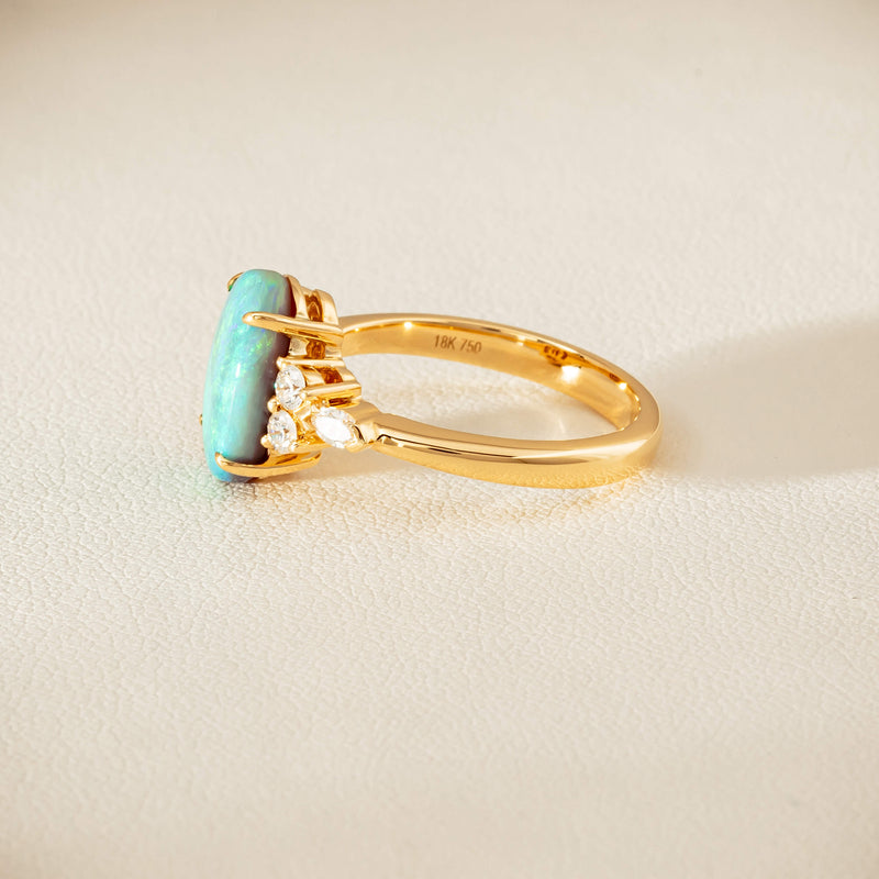 18ct Yellow Gold 2.30ct Opal & Diamond Oriana Ring