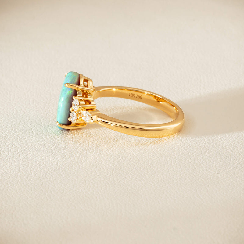 18ct Yellow Gold 2.30ct Opal & Diamond Oriana Ring