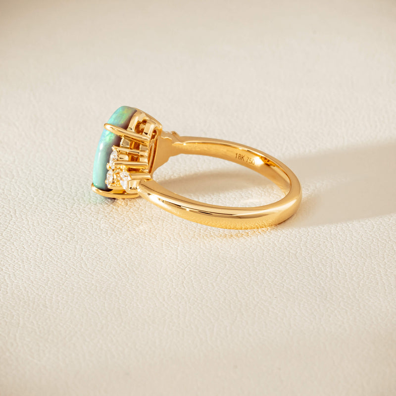 18ct Yellow Gold 2.30ct Opal & Diamond Oriana Ring