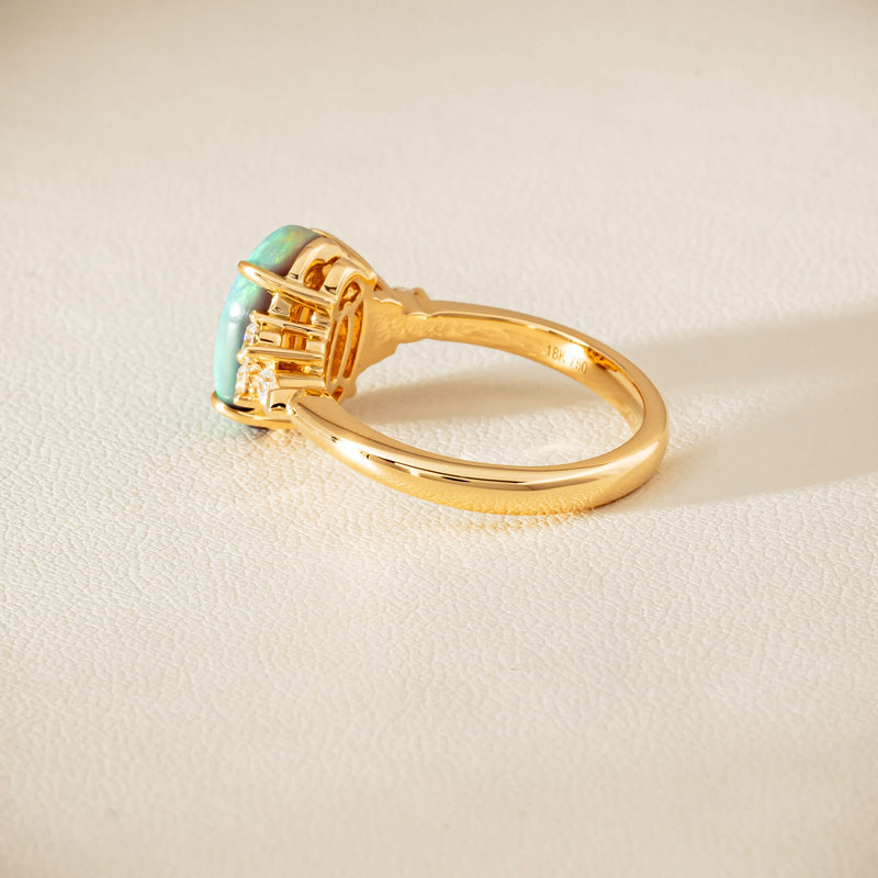 18ct Yellow Gold 2.30ct Opal & Diamond Oriana Ring