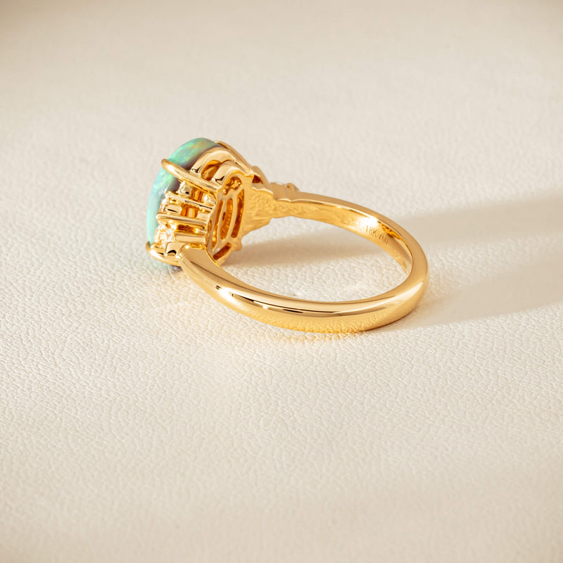 18ct Yellow Gold 2.30ct Opal & Diamond Oriana Ring