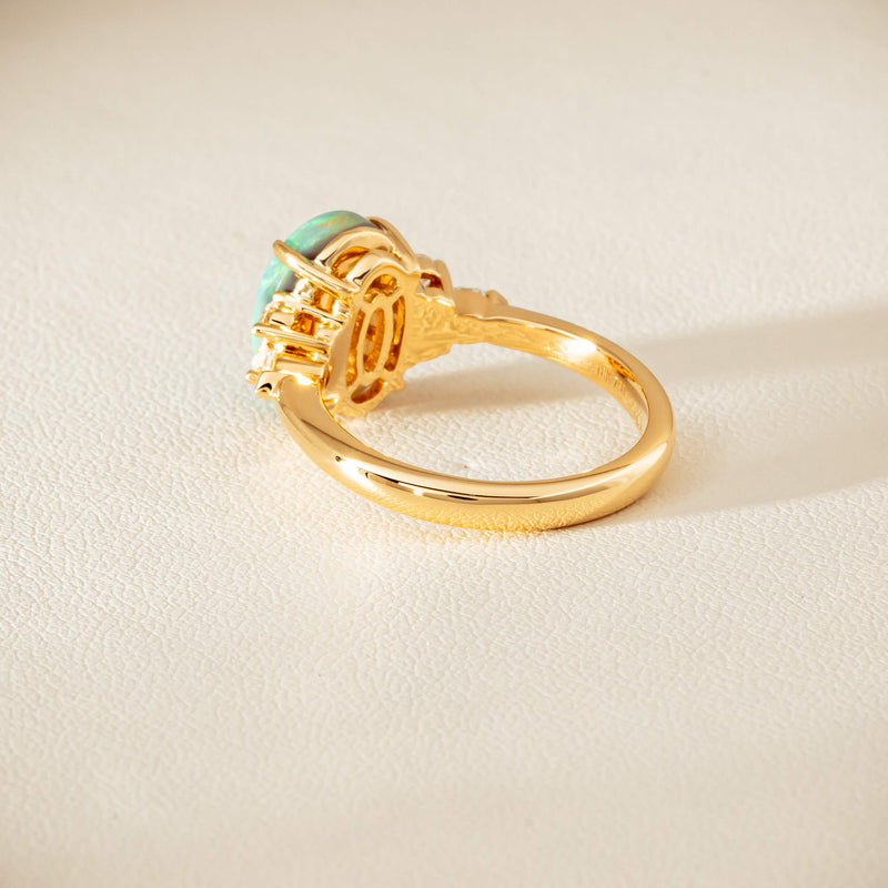 18ct Yellow Gold 2.30ct Opal & Diamond Oriana Ring