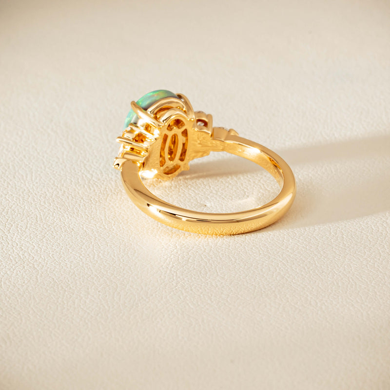 18ct Yellow Gold 2.30ct Opal & Diamond Oriana Ring