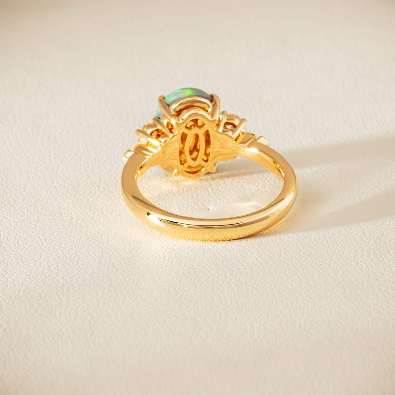 18ct Yellow Gold 2.30ct Opal & Diamond Oriana Ring