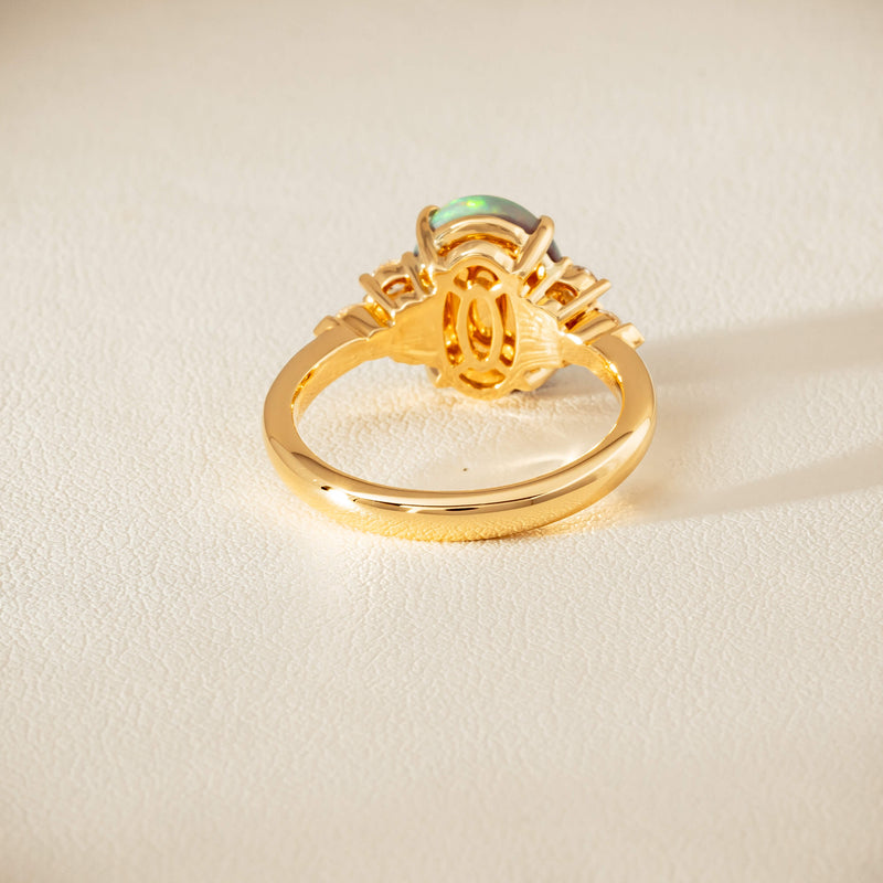 18ct Yellow Gold 2.30ct Opal & Diamond Oriana Ring