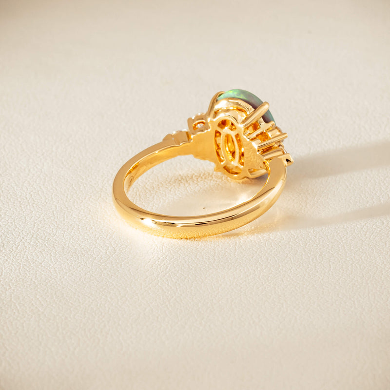 18ct Yellow Gold 2.30ct Opal & Diamond Oriana Ring