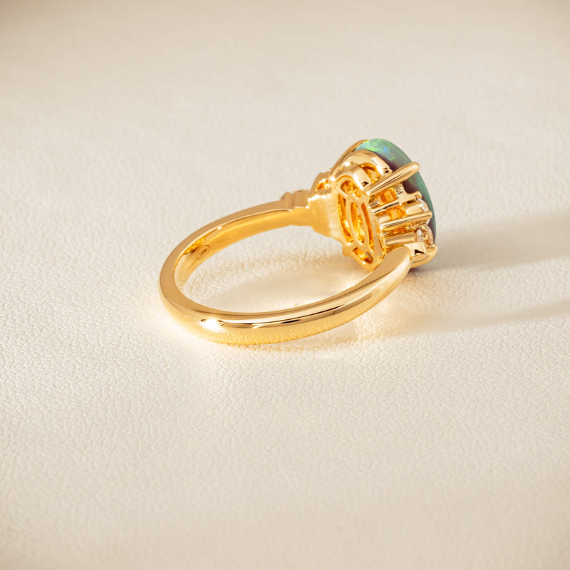 18ct Yellow Gold 2.30ct Opal & Diamond Oriana Ring