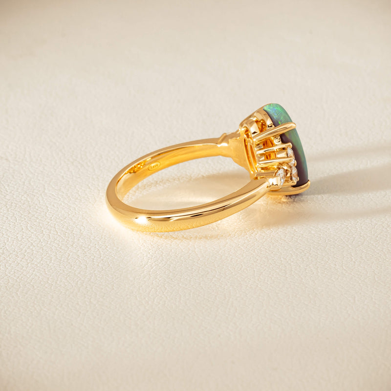 18ct Yellow Gold 2.30ct Opal & Diamond Oriana Ring
