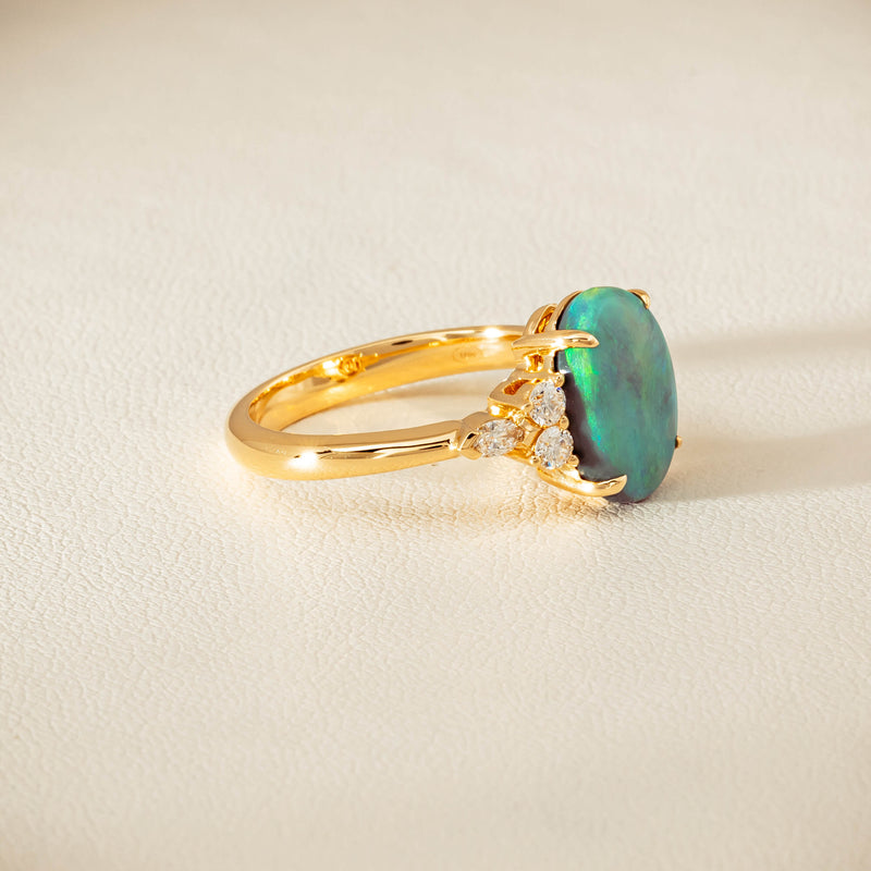 18ct Yellow Gold 2.30ct Opal & Diamond Oriana Ring