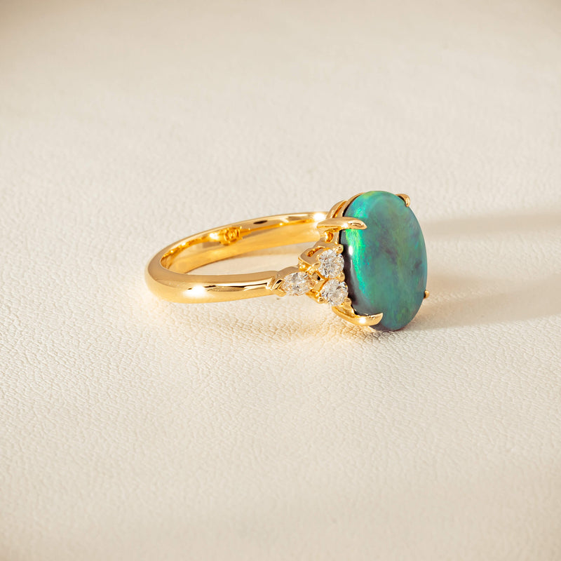 18ct Yellow Gold 2.30ct Opal & Diamond Oriana Ring