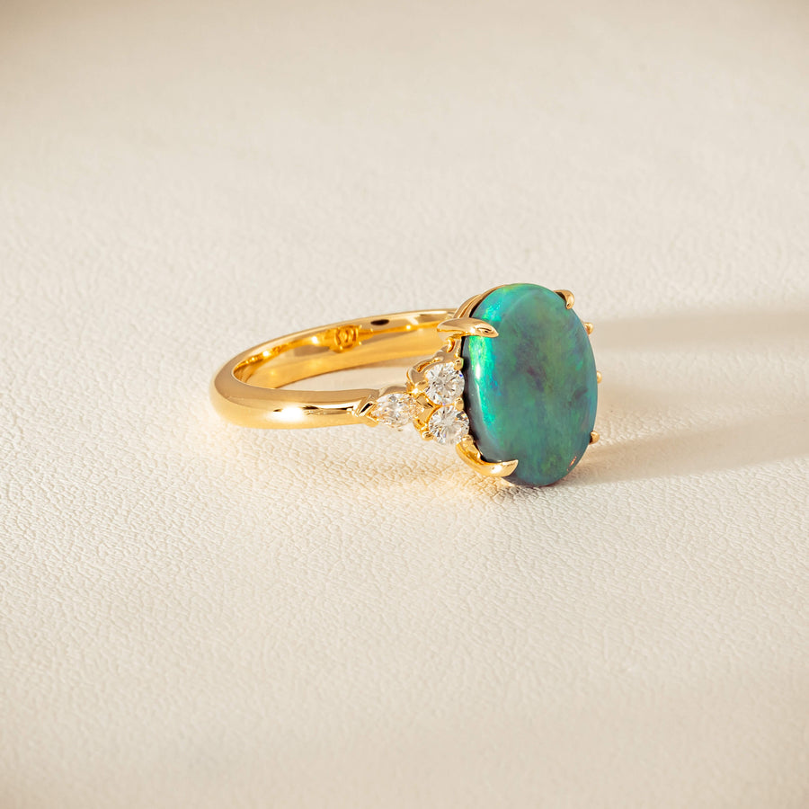 18ct Yellow Gold 2.30ct Opal & Diamond Oriana Ring