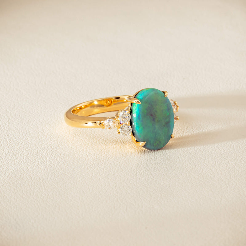 18ct Yellow Gold 2.30ct Opal & Diamond Oriana Ring