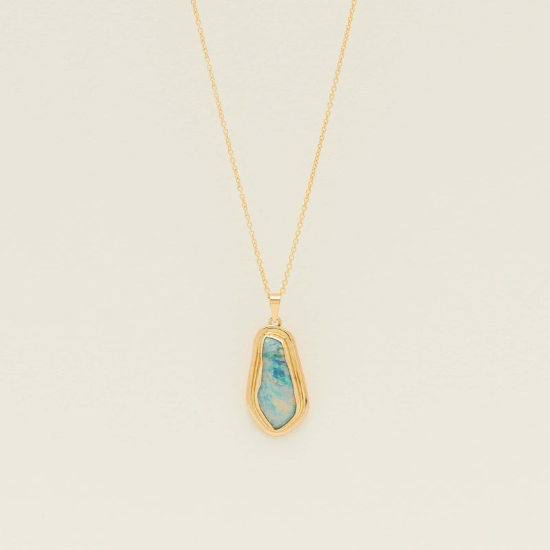Deja Vu 18ct Yellow Gold Asymmetrical Opal Pendant - Necklace - Walker & Hall