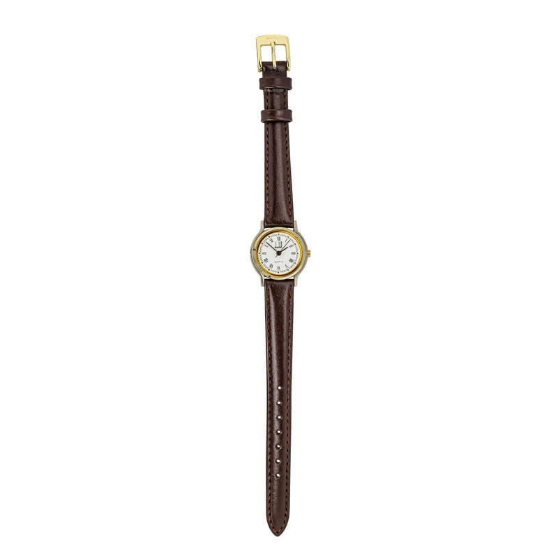 Vintage Stainless Steel & Gold Plated Leather Dunhill Watch - Watch - Walker & Hall