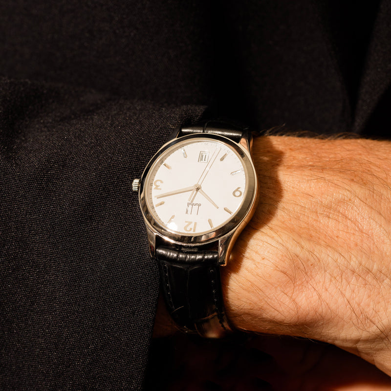 Vintage Stainless Steel Leather Dunhill 'Cityscape' Watch - Watch - Walker & Hall