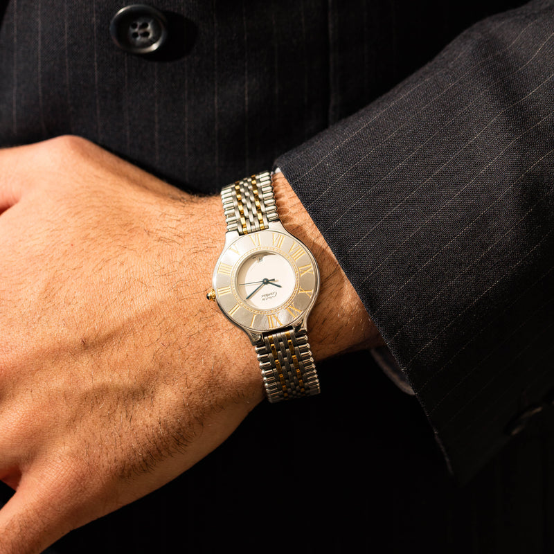 Vintage Stainless Steel Must de Cartier 21 Gents Watch