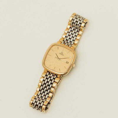 Vintage Stainless Steel & Gold Plated Omega de Ville Watch