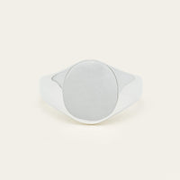 Sterling Silver Men's Oval Signet Ring - Ring - Walker & Hall