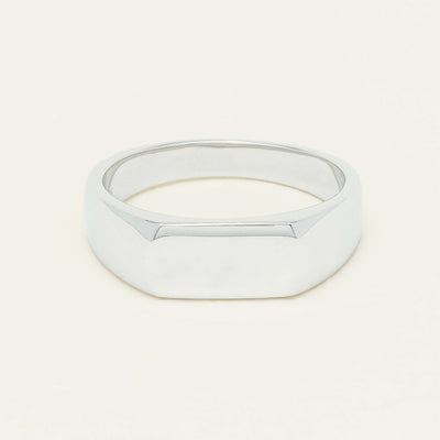 Sterling Silver Rectangular Signet Ring - Ring - Walker & Hall