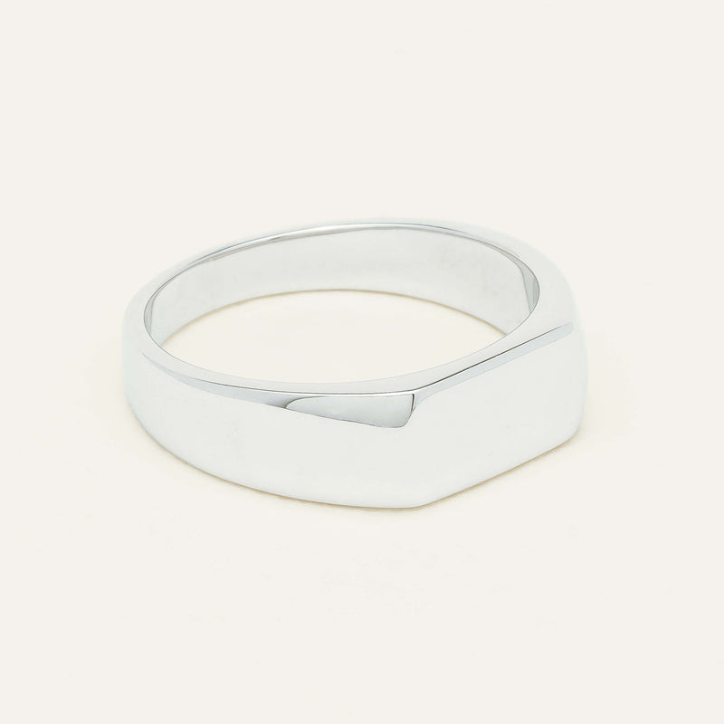 Sterling Silver Rectangular Signet Ring - Ring - Walker & Hall