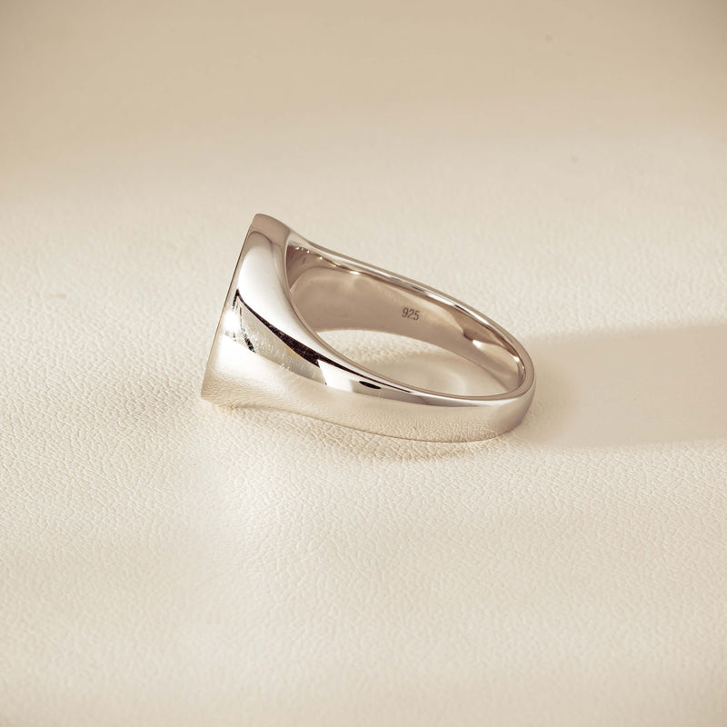 Sterling Silver Oval Onyx Signet Ring - Ring - Walker & Hall