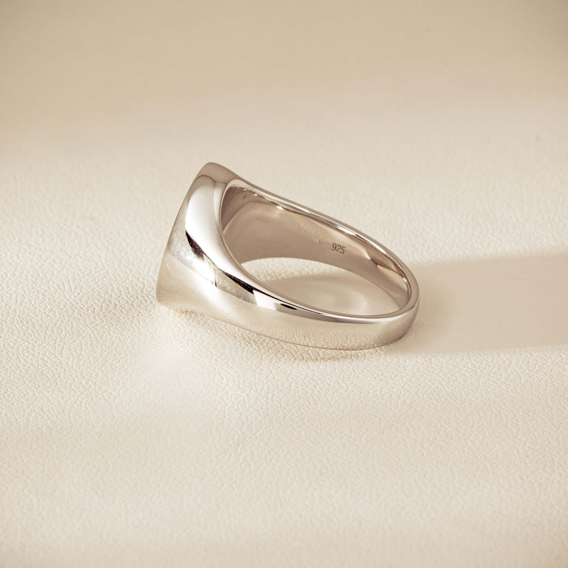 Sterling Silver Oval Onyx Signet Ring - Ring - Walker & Hall