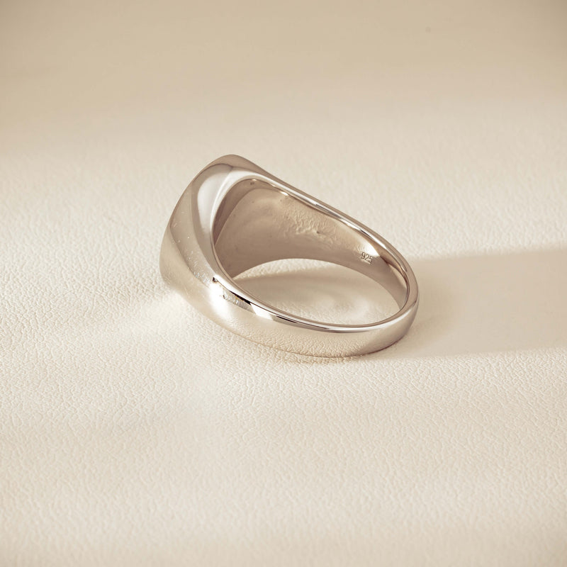 Sterling Silver Oval Onyx Signet Ring - Ring - Walker & Hall