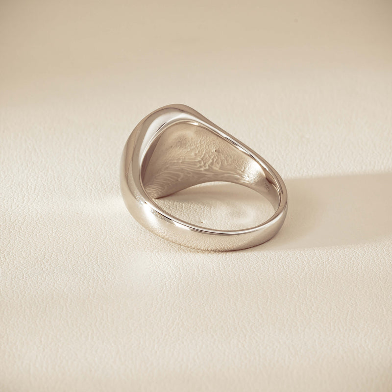 Sterling Silver Oval Onyx Signet Ring - Ring - Walker & Hall