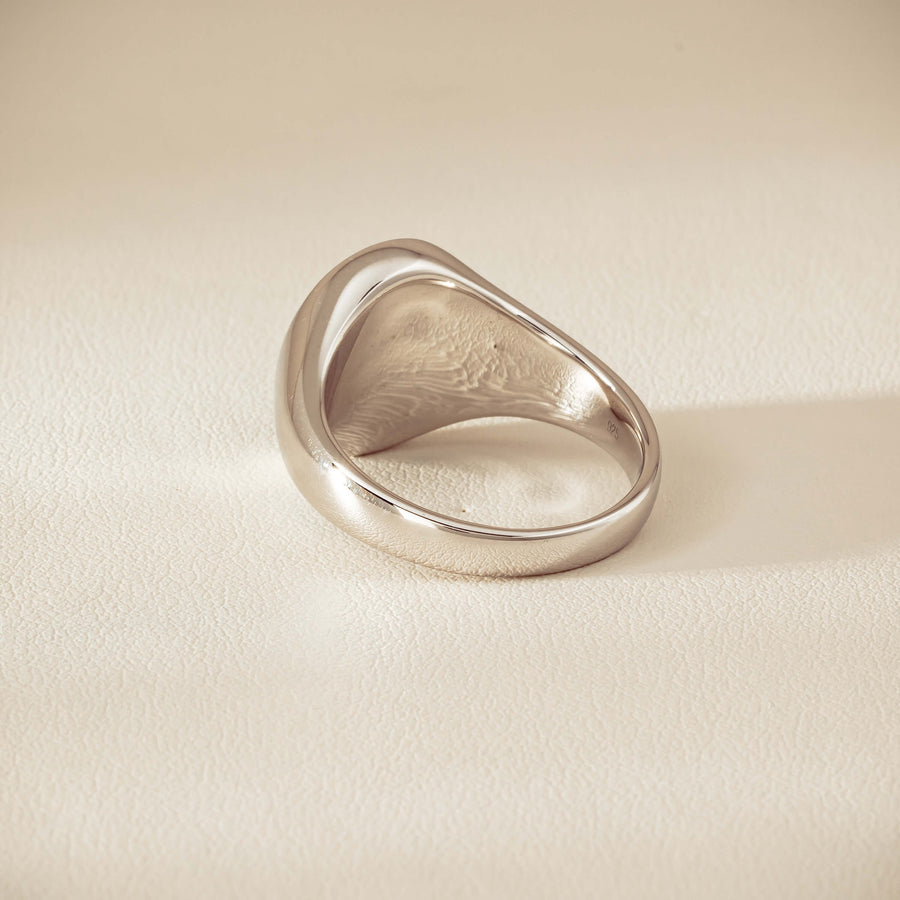 Sterling Silver Oval Onyx Signet Ring - Ring - Walker & Hall