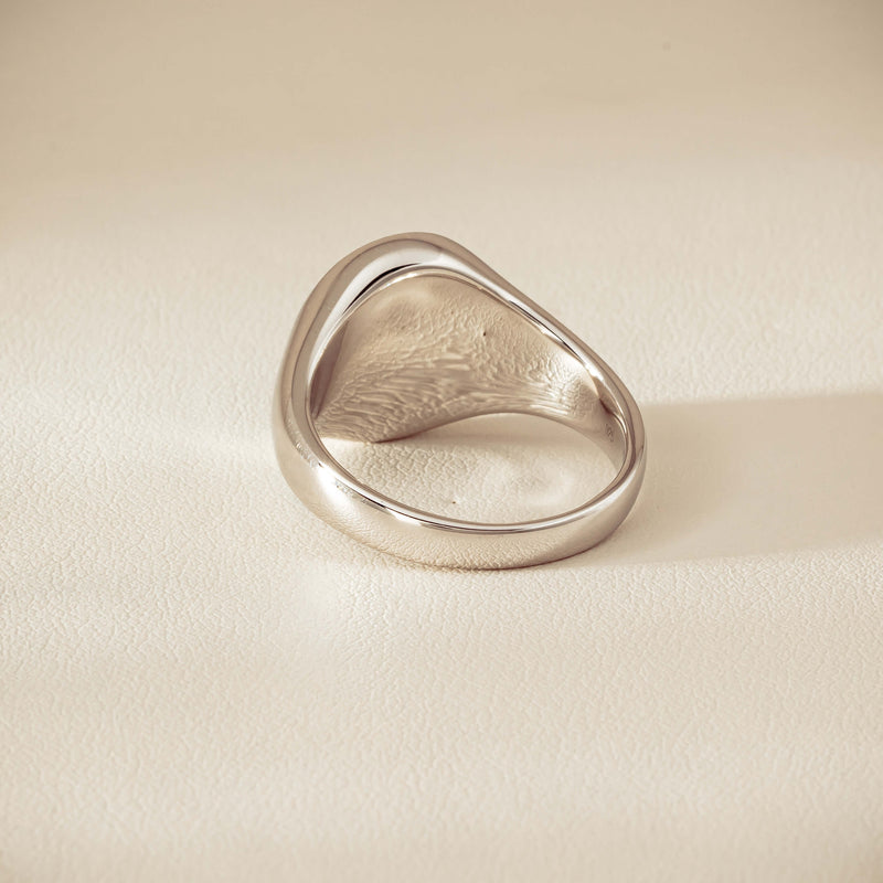 Sterling Silver Oval Onyx Signet Ring - Ring - Walker & Hall