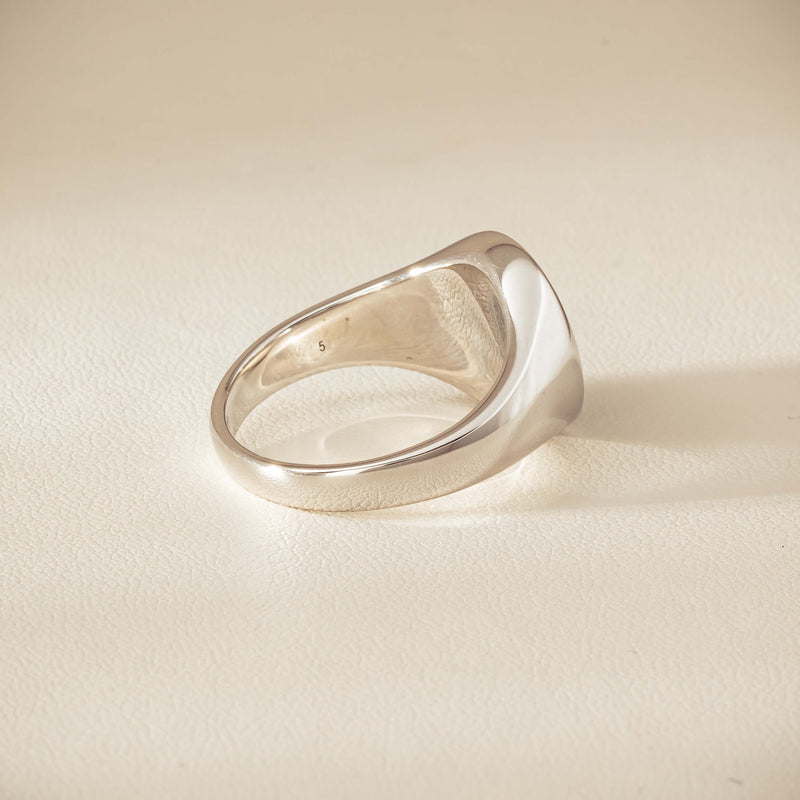 Sterling Silver Oval Onyx Signet Ring - Ring - Walker & Hall