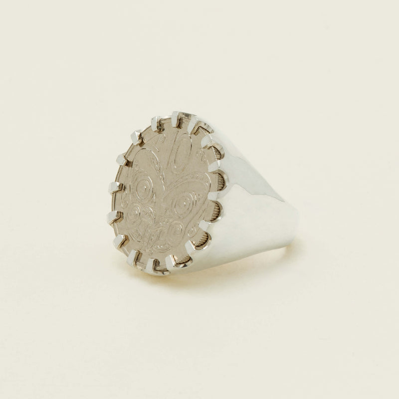 Sterling Silver Ring with Koruru Coin - Ring - Walker & Hall