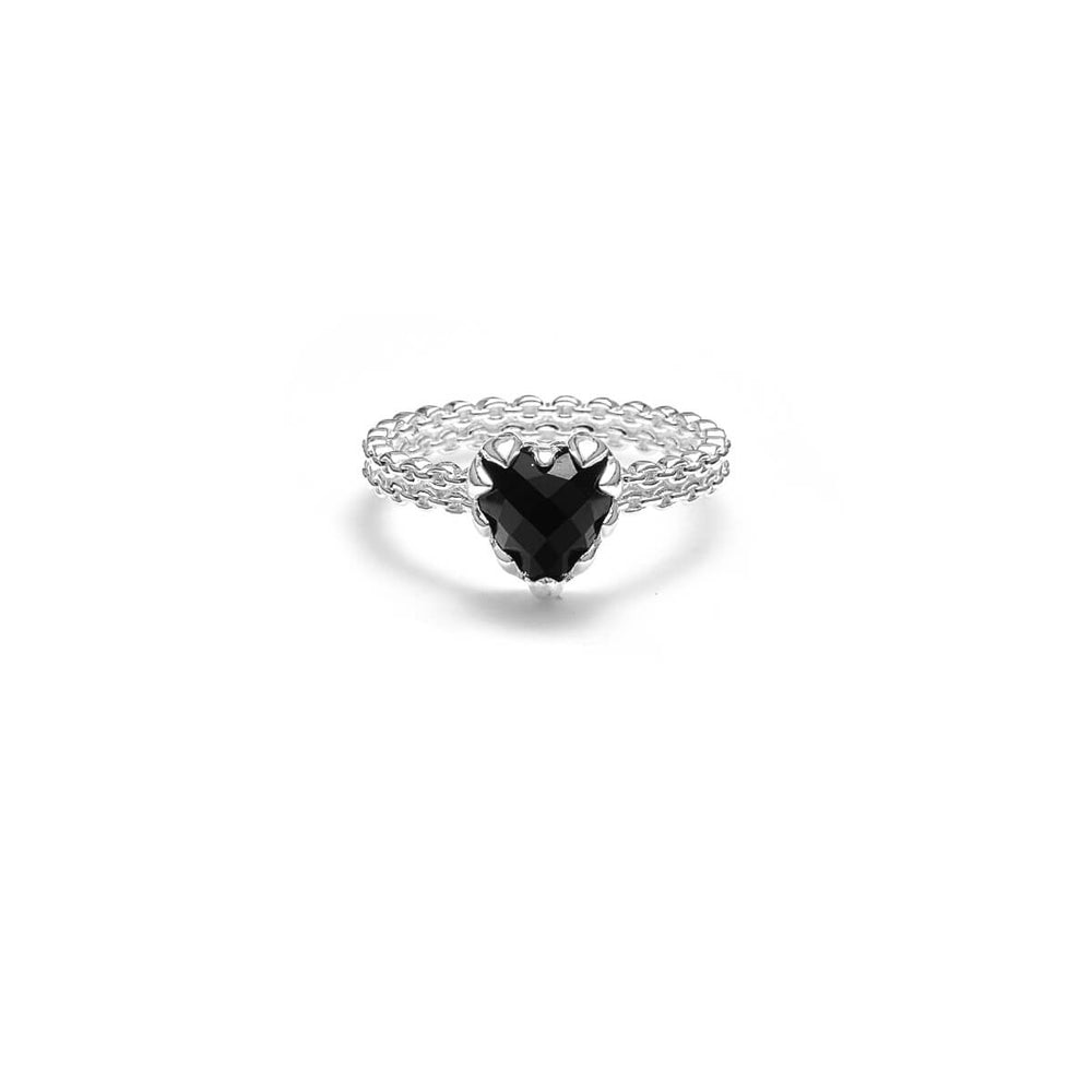 Stolen Girlfriends Club Mini Claw Ring - Sterling Silver & Onyx