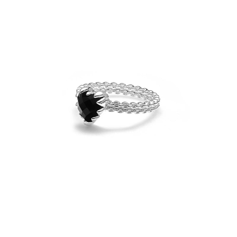 Stolen Girlfriends Club Mini Claw Ring - Sterling Silver & Onyx