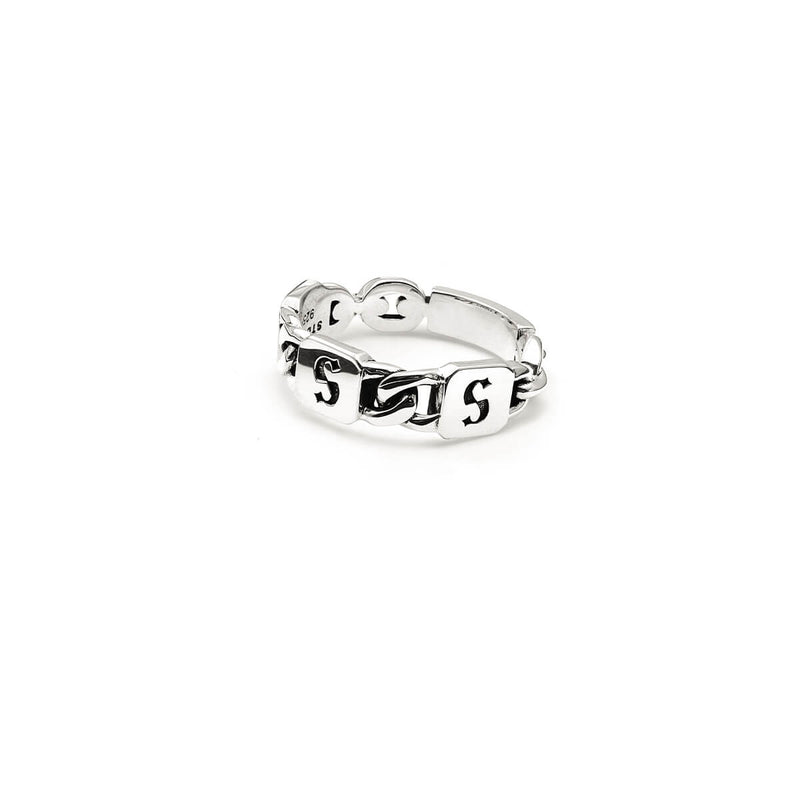 Stolen Girlfriends Club Multi S-Logo Tag Ring - Sterling Silver-Ring-Walker & Hall