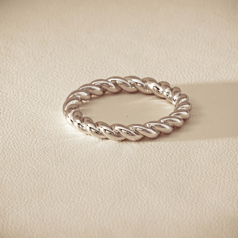 Sterling Silver Twine Stacking Band - Ring - Walker & Hall