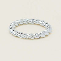 Sterling Silver Twine Stacking Band - Ring - Walker & Hall