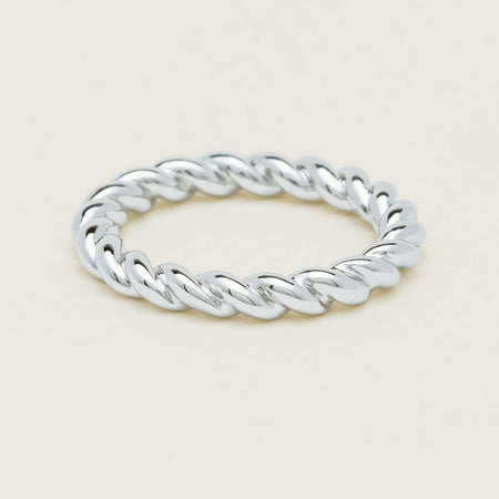 Sterling Silver Twine Stacking Band - Ring - Walker & Hall