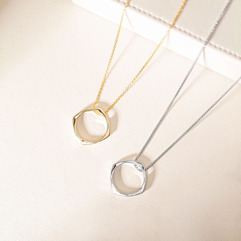 Yellow Gold and Sterling Silver Eos Pendants