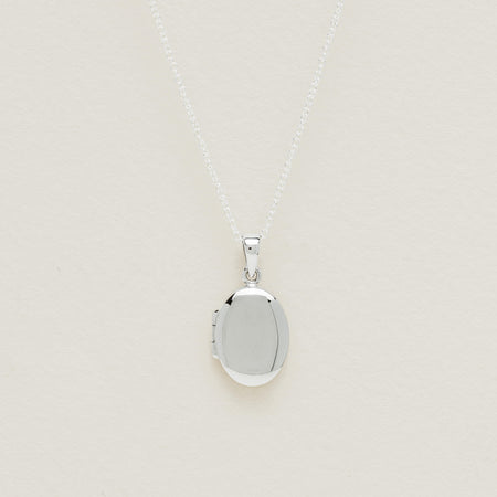 Sterling Silver Oval Locket Necklace - Necklace - Walker & Hall