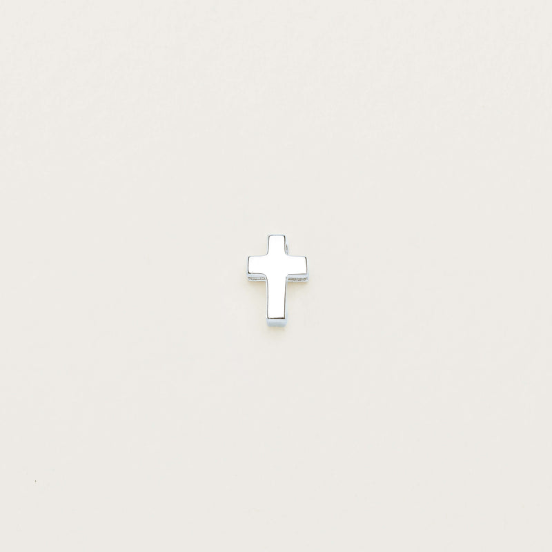Sterling Silver Noted Cross Charm - Charm - Walker & Hall