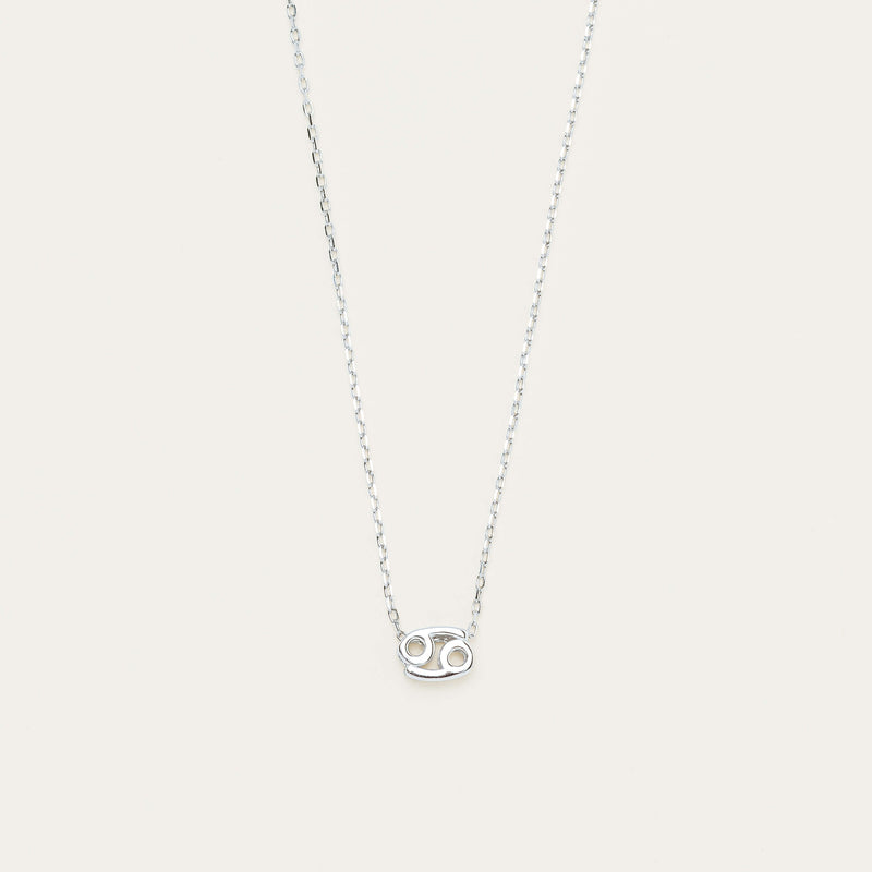 Sterling Silver Noted Zodiac Necklace (Pendant + Chain) - Necklace - Walker & Hall