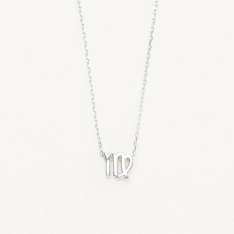 Sterling Silver Noted Zodiac Necklace (Pendant + Chain) - Necklace - Walker & Hall