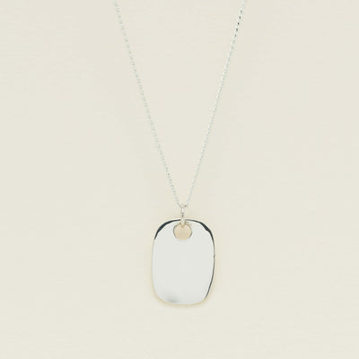 Sterling Silver ID Pendant With Curb Chain - Necklace - Walker & Hall