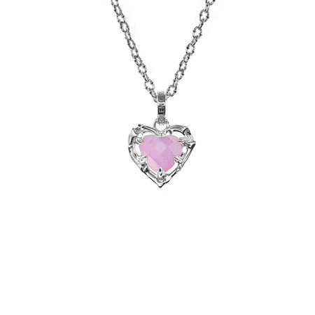 Stolen Girlfriends Club Gothic Romance Necklace - Sterling Silver & Pink Apatite
