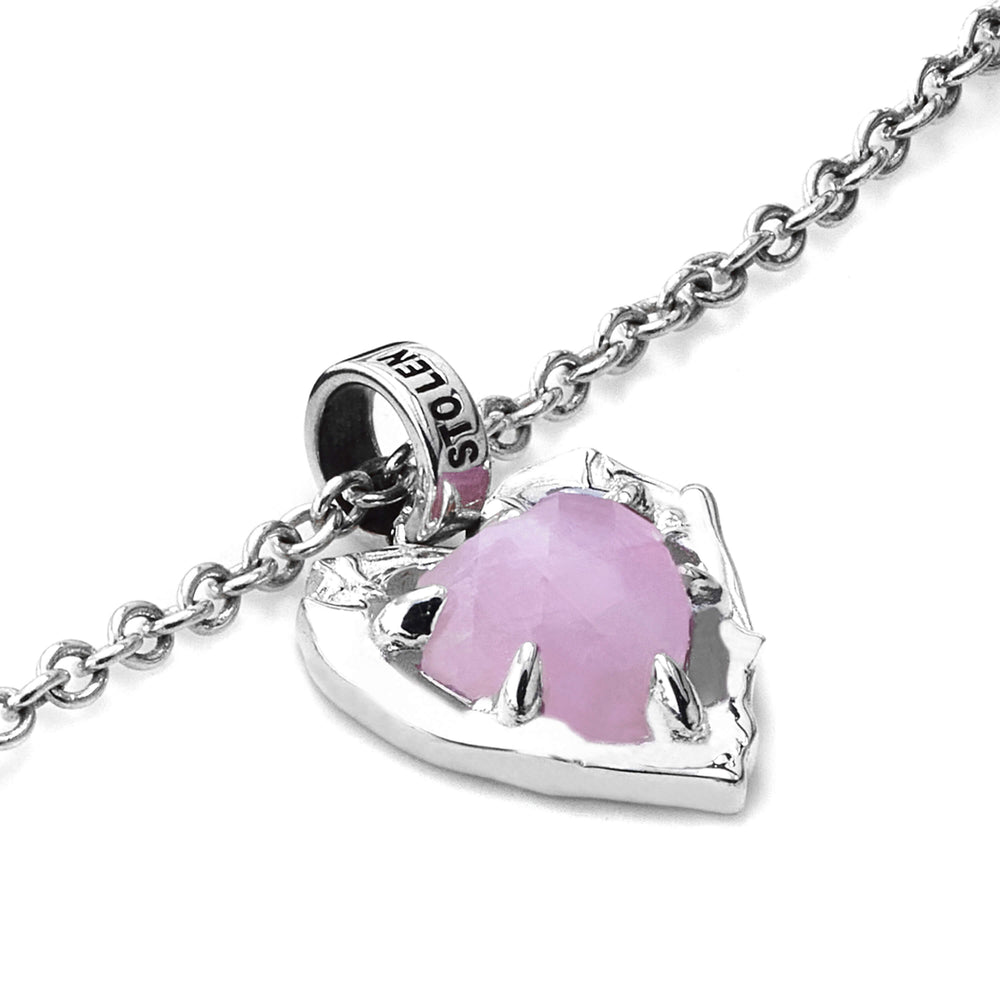 Stolen Girlfriends Club Gothic Romance Necklace - Sterling Silver & Pink Apatite