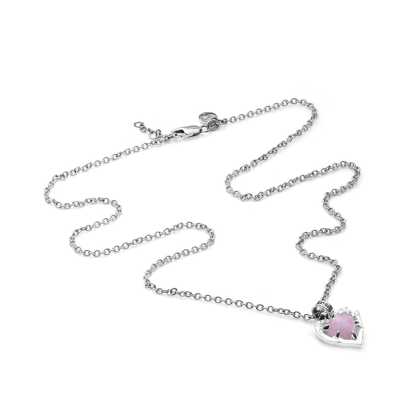 Stolen Girlfriends Club Gothic Romance Necklace - Sterling Silver & Pink Apatite